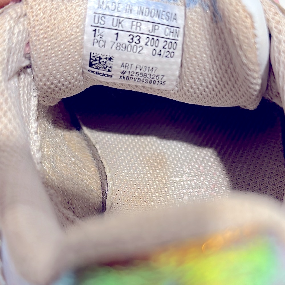 ADIDAS KIDS SUPERSTAR SNEAKERS SIZE 1 1/2 - Picture 7 of 12